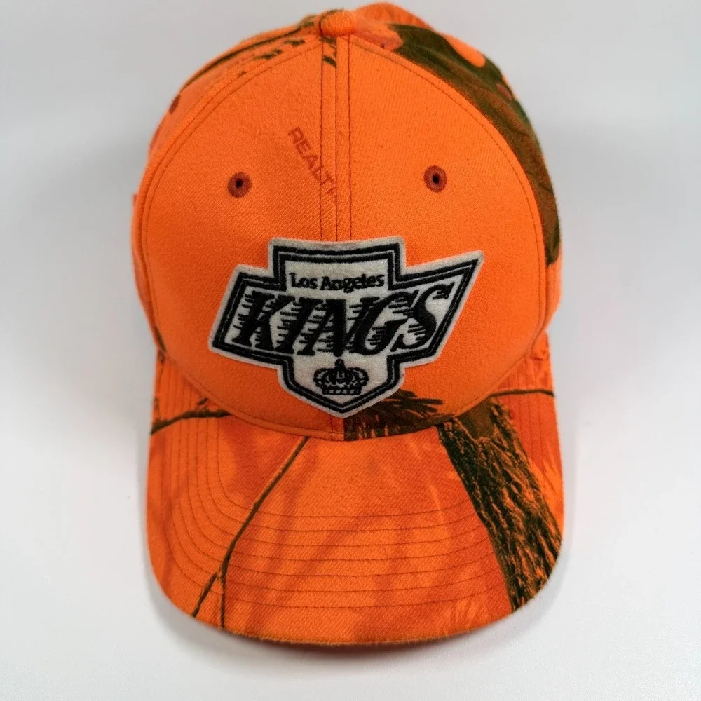 Los Angeles Kings '47 Vintage Hockey Hat Blaze Orange Camo Realtree Strapback